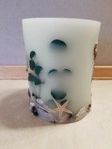 Seashell Wax Candle Holder Starfish Sea Horse Ocean Blue Nautical Cottage - £16.07 GBP
