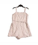 Old Navy Linen Romper Women&#39;s XL Natural Off White Striped Sleeveless Sm... - $25.52 CAD