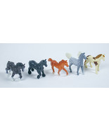 SAFARI LTD LOT 5 MINI HORSES FIGURES CLYDESDALE BAY JUTLAND BARD WALKING... - £6.36 GBP