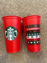 Starbucks 2020 Holiday Reusable Red Hot Cup Grande 16oz BPA Free Plastic Coffee - £9.70 GBP