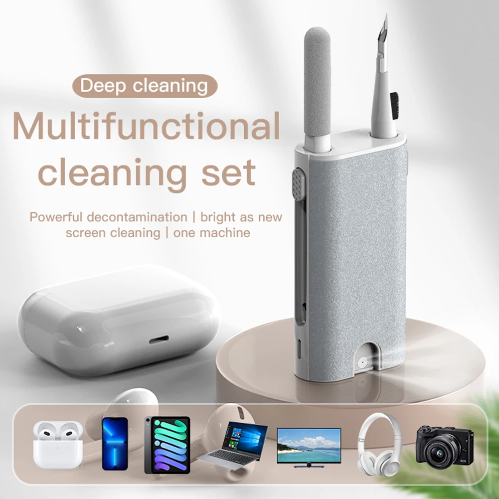 Play 5 in 1 Cleaner Kit Earbuds Headphone Case Phone Cleaning Brush Grey Cleaner - £23.18 GBP