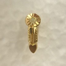 14Kt Real Yellow Gold Stud Nose Ear Pin Piercing Ring Bone 20 Gauge 20g - £107.55 GBP