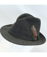 Adam New York Gray 100% Wool Tweed Fedora Hat Size S  6 3/4 - 6 7/8  Men... - $931.14 MXN