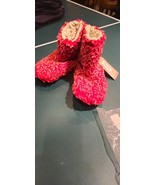LIVE OAK BRAND ADULT FLEECE BOOTIES Red Slippers Women&#39;s Size Large - $27.12 CAD