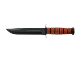Kabar 5017 Full Size USMC Straight Edge Combat Knife Leather Handle w Sh... - £64.30 GBP