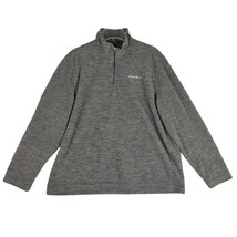 EDDIE BAUER Venture Men&#39;s XL 1/4 Zip Fleece Pullover Jacket, Gray-Black ... - £16.95 GBP
