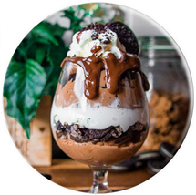 Realistic Photo of Ice Cream Sunday with Chocolate Syrup PopSockets Grip - £12.01 GBP