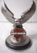 Harley Davidson Silver Eagle Pocket Watch Stand Franklin Mint 1998 Paperweight - £40.17 GBP
