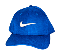 NIKE Mens Women’s Royal Blue with Embroidered White Swoosh Adjustable Hat Cap - $19.75