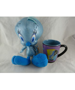 Tweety Bird Blue &amp; Silver 13&quot; Metallic blue w Tags Looney Tunes + Mug - $33.90 CAD