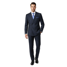 Men Suit BERLUSCONI Turkey Italian Wool 180's Double Breasted UGS94-12 Navy image 3