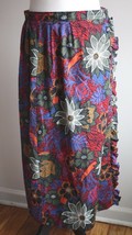 Vtg 1970s Sanibel Sport 12 Tropical Floral Ruffle Wrap Style Maxi Long Skirt - £24.30 GBP
