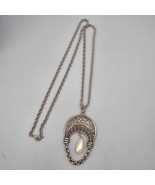Park Lane Statement Necklace Silver Tone Faux Pearl Dangle Crescent Moon... - $743.65 MXN
