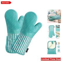 Comfortable Set of 2 Extra Long Silicone Oven Gloves - Ideal for Baking ... - $33.61