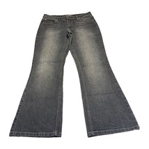 L.A. Blues Jeans Women&#39;s 12 Gray Denim Rmie Stretch High-Rise Pockets Fl... - $24.18