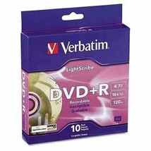 Verbatim Light Scribe DVD+R Blank Media 10pk - Laser Etch Prints Direct to Disc - £11.02 GBP