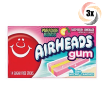 3x Packs Airheads Raspberry Lemonade Gum | 14 Sticks Per Pack | Fast Shipping! - £9.13 GBP