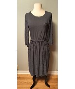 Merokeety Blk/Wht striped 3/4 Balloon Sleeve High Waist T Shirt Midi Dre... - €11,99 EUR