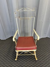 Vintage Rocking Chair wrought iron mid century modern metal steel patio ... - $149.99