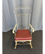 Vintage Rocking Chair wrought iron mid century modern metal steel patio ... - $149.99
