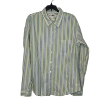 BKE Buckle Shirt Size XL Green Striped Mens Contour Fit 100% Cotton LS - £14.65 GBP