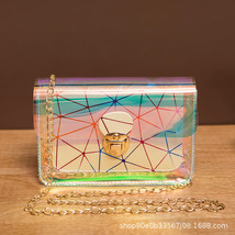 Small Bag Women&#39;s Trend Laser Transparent Geometric Pattern Small Square Bag Del - £20.66 GBP