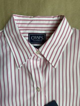 CHAPS No Iron SHIRT Size: SMALL New SHIP FREE Pink Stripped Button Up Wo... - £53.94 GBP