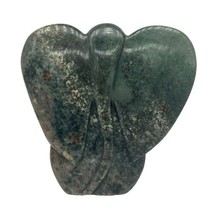 Abstract African Elephant Hand Carved Brown Green Soapstone 6&quot; Statue - $39.00
