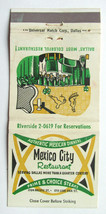 Mexico City Restaurant - Dallas, Texas 30 Strike Matchbook Cover TX Matchcover - £1.56 GBP