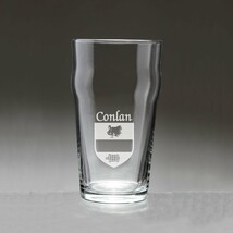 Conlan Irish Coat of Arms Pub Glasses - Set of 4 (Sand Etched) - £54.16 GBP