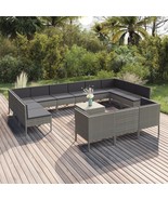  Garden Lounge Set Grey PE rattan Large Removable Covers - €1.345,88 EUR