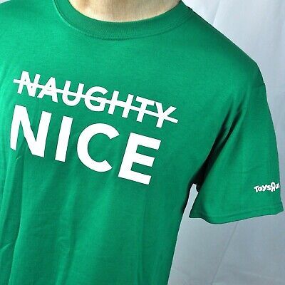 Primary image for Toys R Us Employee Nice Not Naughty Christmas Tree S T-Shirt Small Mens New