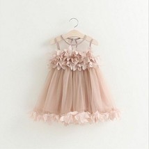 Kids Baby Girl Sleeveless Dress Wedding Party Princess Floral Fashion Tu... - £11.18 GBP