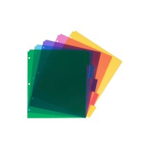 JAM Paper Blank Plastic Dividers 5-Tab Assorted Colors 5 Dividers/Pack 3... - $18.99