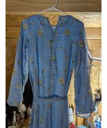 lameera small size blue floral polyester dress - $44.55