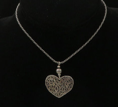 SILPADA 925 Silver - Vintage Cutout Love Heart Twist Chain Necklace - NE3609 - £68.76 GBP