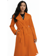 Mujeres Abrigo Cuero Genuino Elegante Piel de Cordero Fiesta Trinchera Naranj... - €170,20 EUR - €179,56 EUR