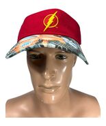 Six Flags THE FLASH Floral Red Hook &amp; Loop Adjustable Visor Hat - €10,12 EUR