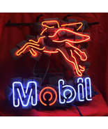 Mobil Gas Real Glass Tube Neon Sign 16&quot;x14&quot; - £109.38 GBP