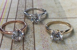2.00 Carat Created Diamond 14K White Yellow Or Rose Gold Engagement Ring - $266.42