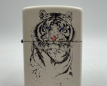 ZIPPO LIGHTER WHITE TIGER WITH GREEN EYES J 09 Bradford Made in USA - £9.90 GBP