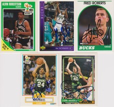 Milwaukee Bucks Signed Lot of (5) Trading Cards - Norman, Robertson, Hum... - $9.99