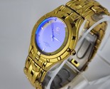 SwissGold Stainless Quartz wrist watch Blue Color changing crystal Running - £27.68 GBP