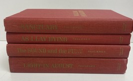 William Faulkner Set of 4 &quot;Sanctuary&quot; &amp; others 1956-1959 Random House Red Cover - £19.82 GBP