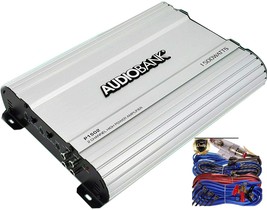 Audiobank 2 CH 1500 W Bridgedable Amp Car Audio Bass Amplifiers +8 GA Kit Blue - £109.29 GBP
