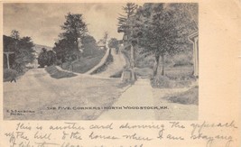 Woodstock New Hampshire~The Five Corners~E S Sanborn Publ Photo Postcard 1900s - £4.87 GBP