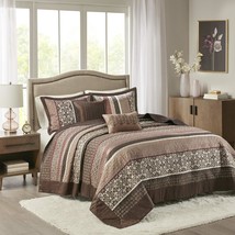 Madison Park Princeton Reversible Quilted Bedspread Set, Solid, Red 5 Piece - £124.46 GBP