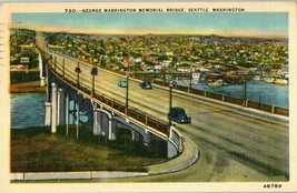  Postcard George Washington Bridge Seattle Washington Posted 1947 - £11.59 GBP