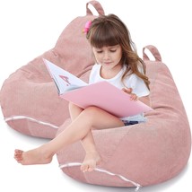 2 Pcs 100L Stuffed Animal Storage Bean Bag Chair Cover (No Filler) For, Pink - £24.37 GBP