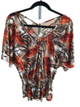 Shui Si Qing Womens Shirt Medium Blouse Top V-Neck Spring Summer Work Ca... - £7.98 GBP